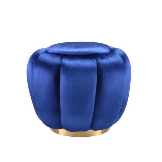Heiress Ottoman Sapphire Blue Velvet Acme Furniture