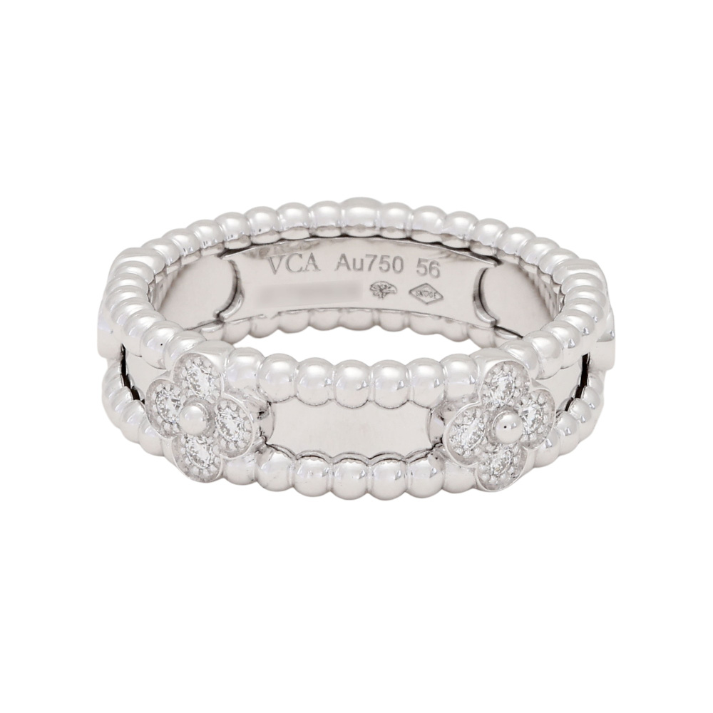 Van Cleef & Arpels Perlet Sweet Clover Ring 18K White Gold Diamond VCARP6MN00