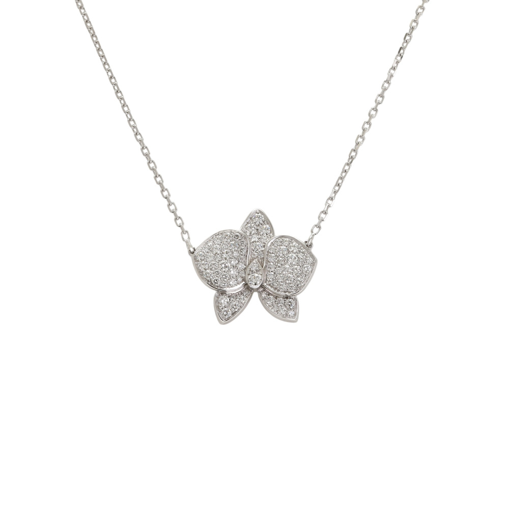 Cartier Caresdor Kidepal Lm Necklace 18K White Gold Diamond