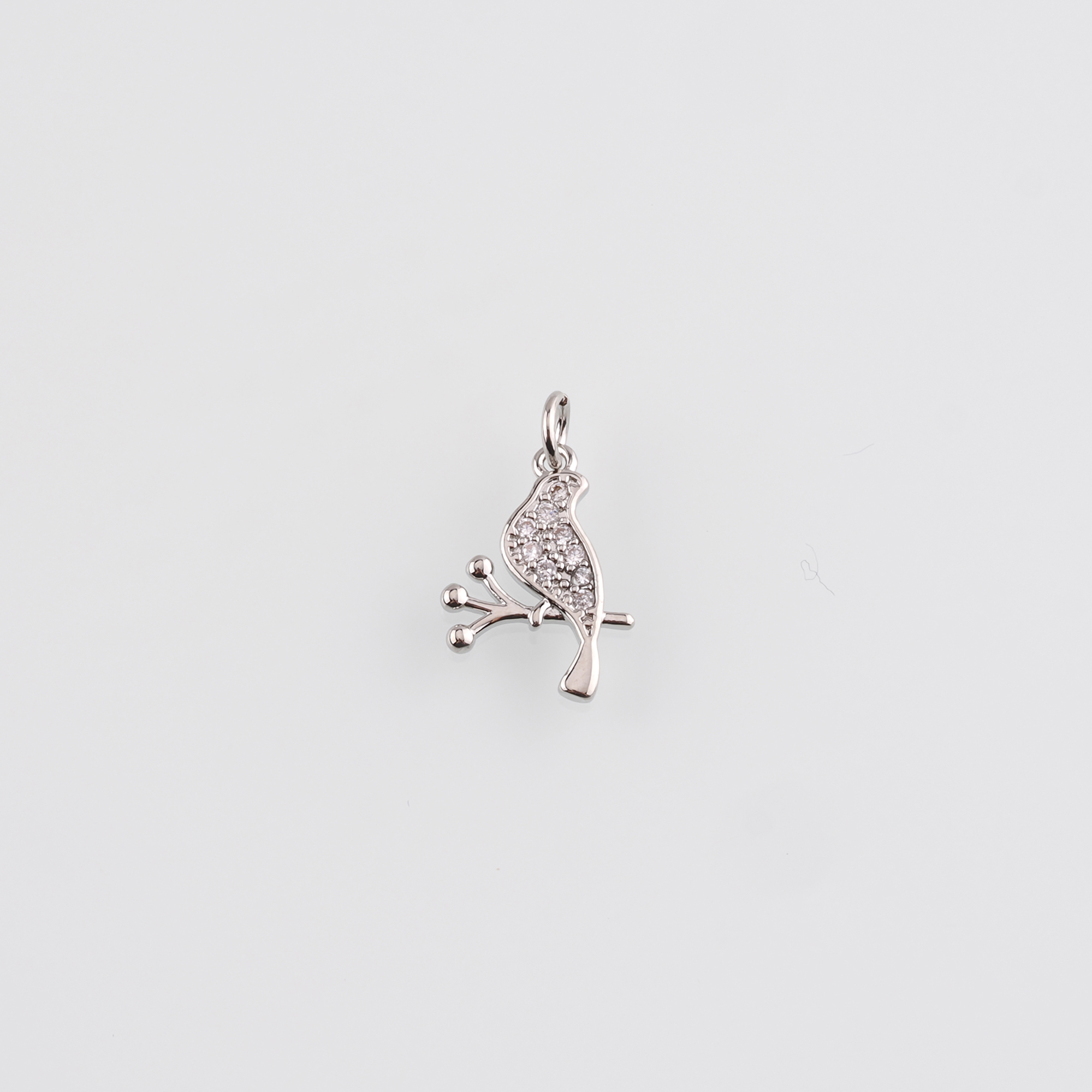 18K Gold Filled Bird Pendant,CZ Micro Pave Bird Charm Earrings Necklace for DIY Jewelry Making Supply