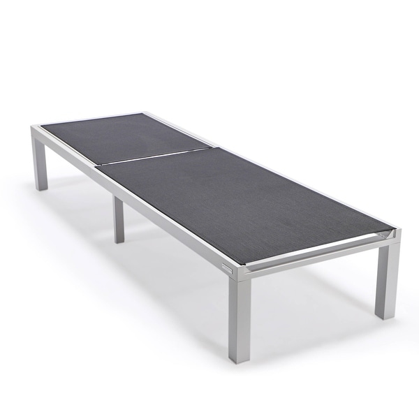 Aluminum Beach Pool Sun Lounge Chair Sling Mesh Fabric Reclining Stackable Lounger Chair