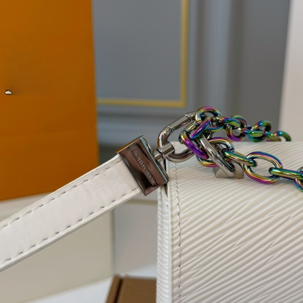 Louis Vuitton Twist MM White Iridescent 8.5 Inches