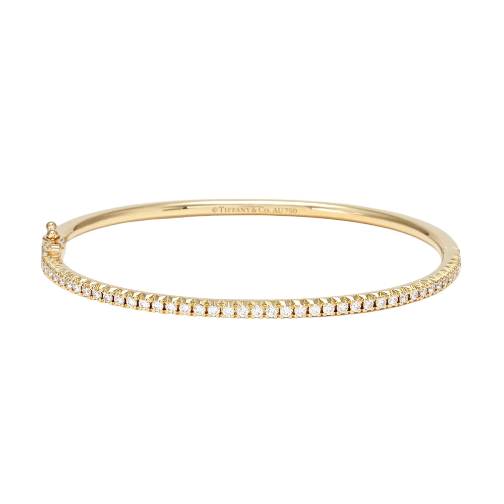 Tiffany & Co. Metro Hinge M Bracelet 18K Yellow Gold Diamond 60006145