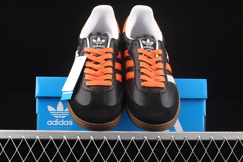 Adidas Samba Vegan Shoes Core Black/Orange/Cloud White FW2428