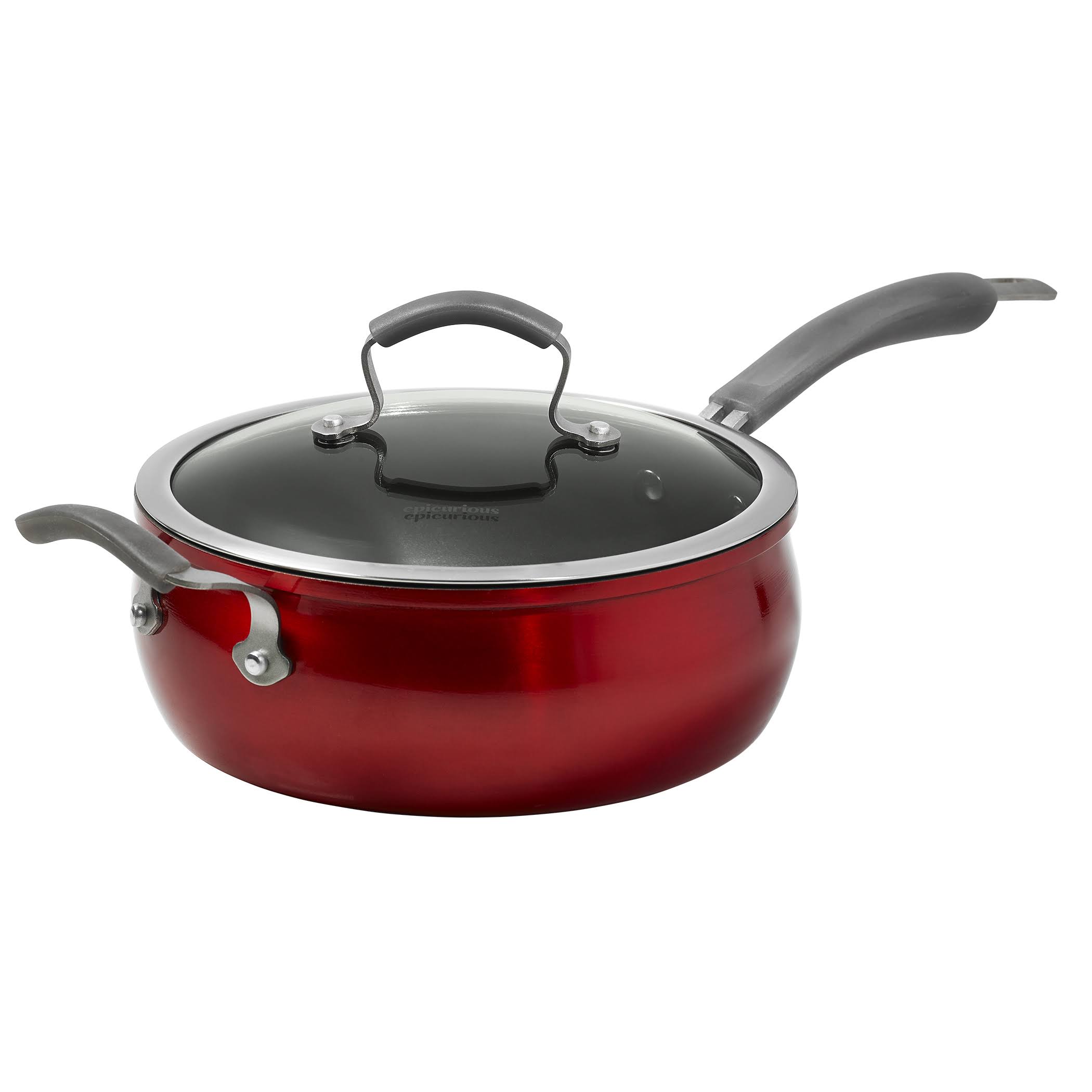 Epicurious Aluminum Nonstick 11-Piece Cookware Set, Red