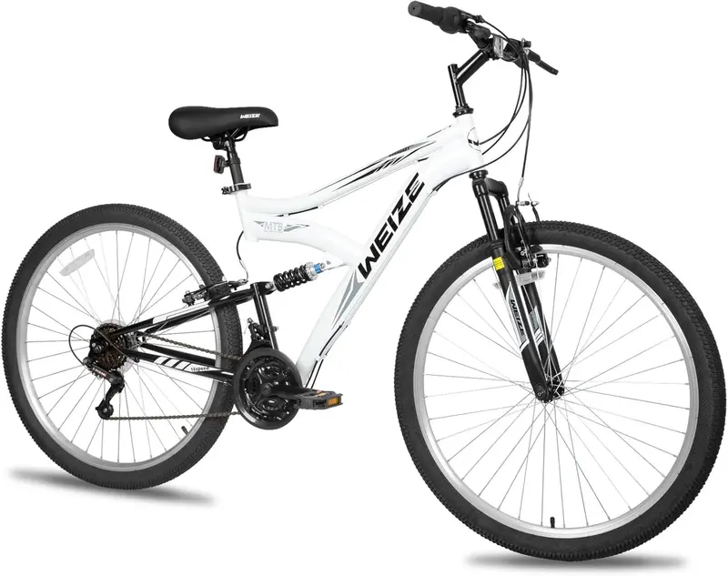 WEIZE 26/27.5-Inch Hybrid Mountain Bike – 18-Speed Dual Suspension Adult MTB with Ergonomic Adjustable Seat