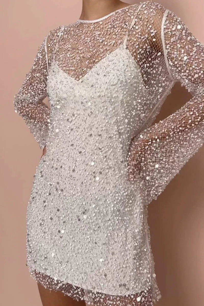 Solid Mesh Long Sleeve Two-Piece SetClistos