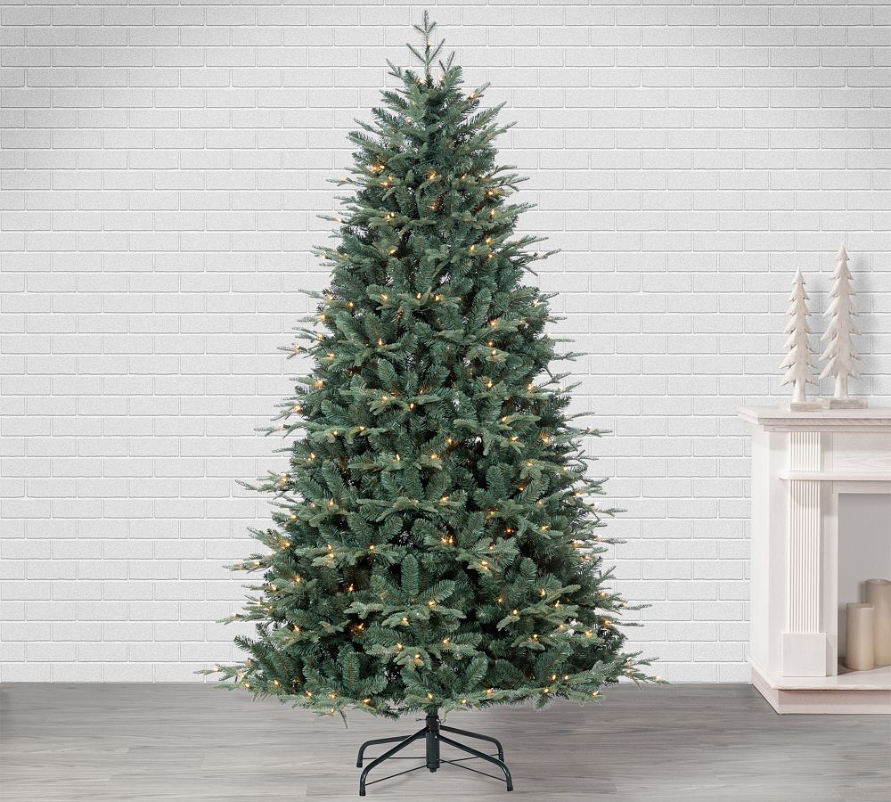Lit Natural Cut Blue Spruce Faux Christmas Tree  sgtnighsdesigns