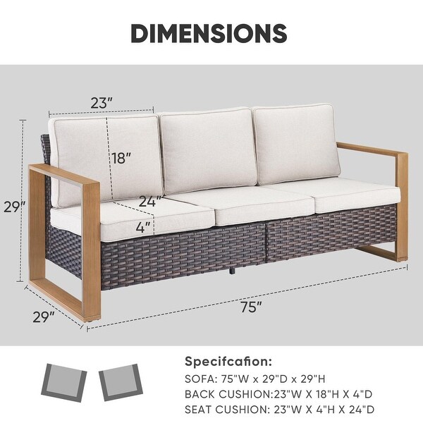 Patio Sofa Wicker High Back Sofa