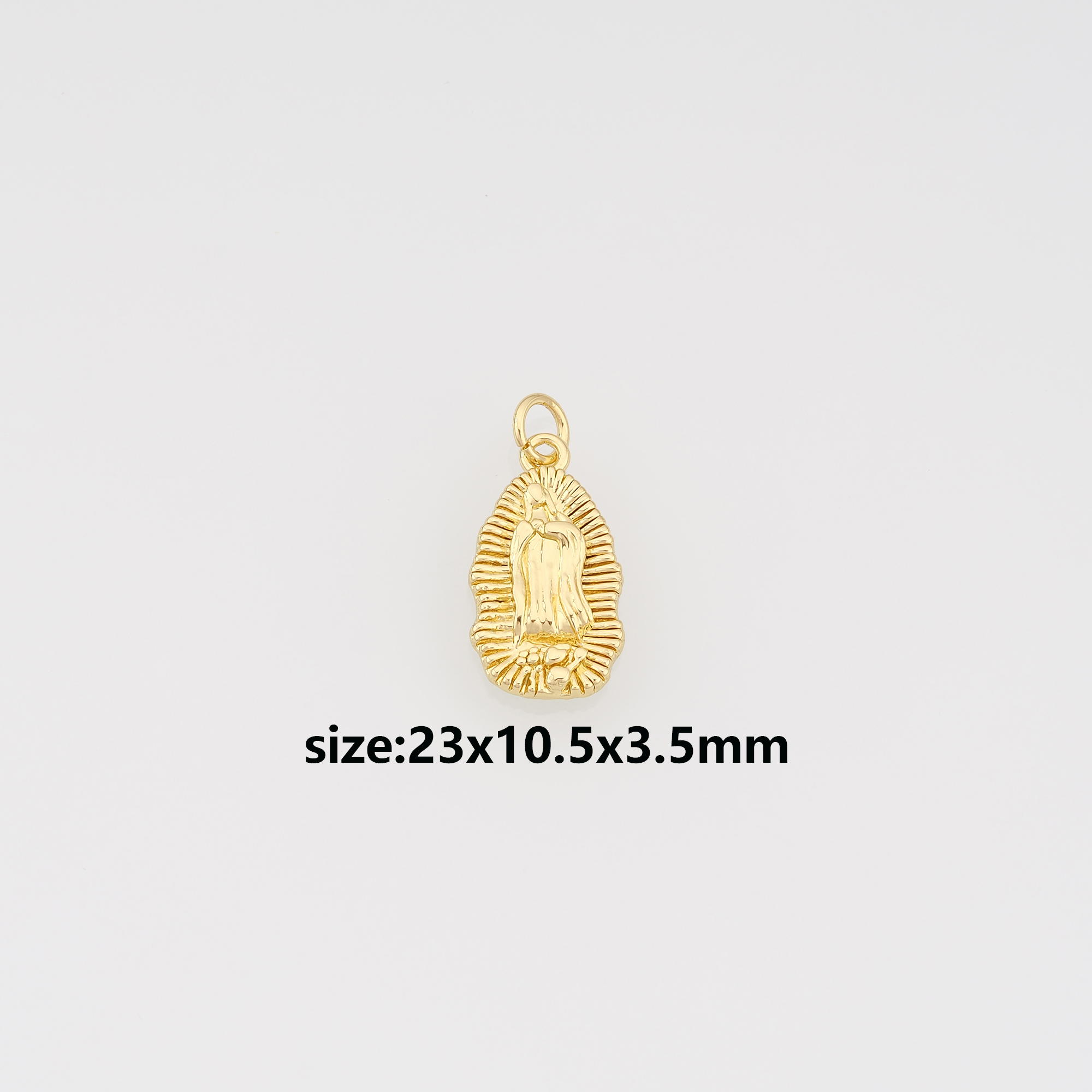 18K Gold Filled Virgin Mary Pendant,Dainty Religious Charm Earrings Necklace for DIY Jewelry Making Supply