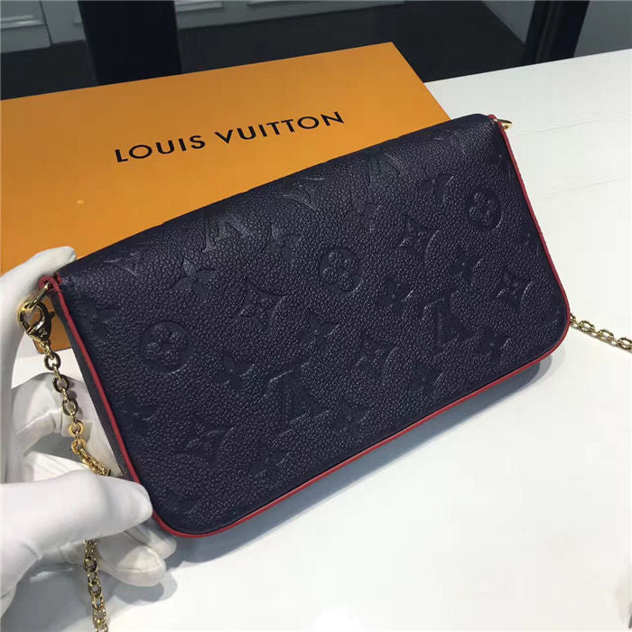 Louis Vuitton F Licie Pochette Navy Blue 21cm/8.3in