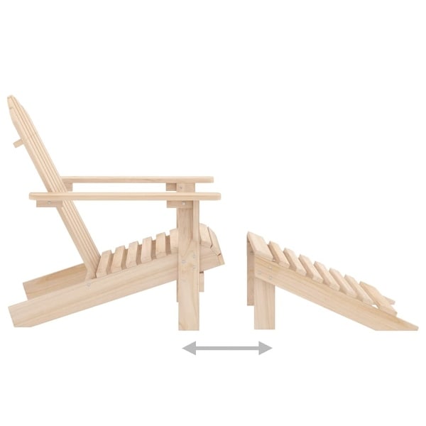 vidaXL Adirondack Chair Patio Adirondack Chair with Ottoman Solid Wood Fir