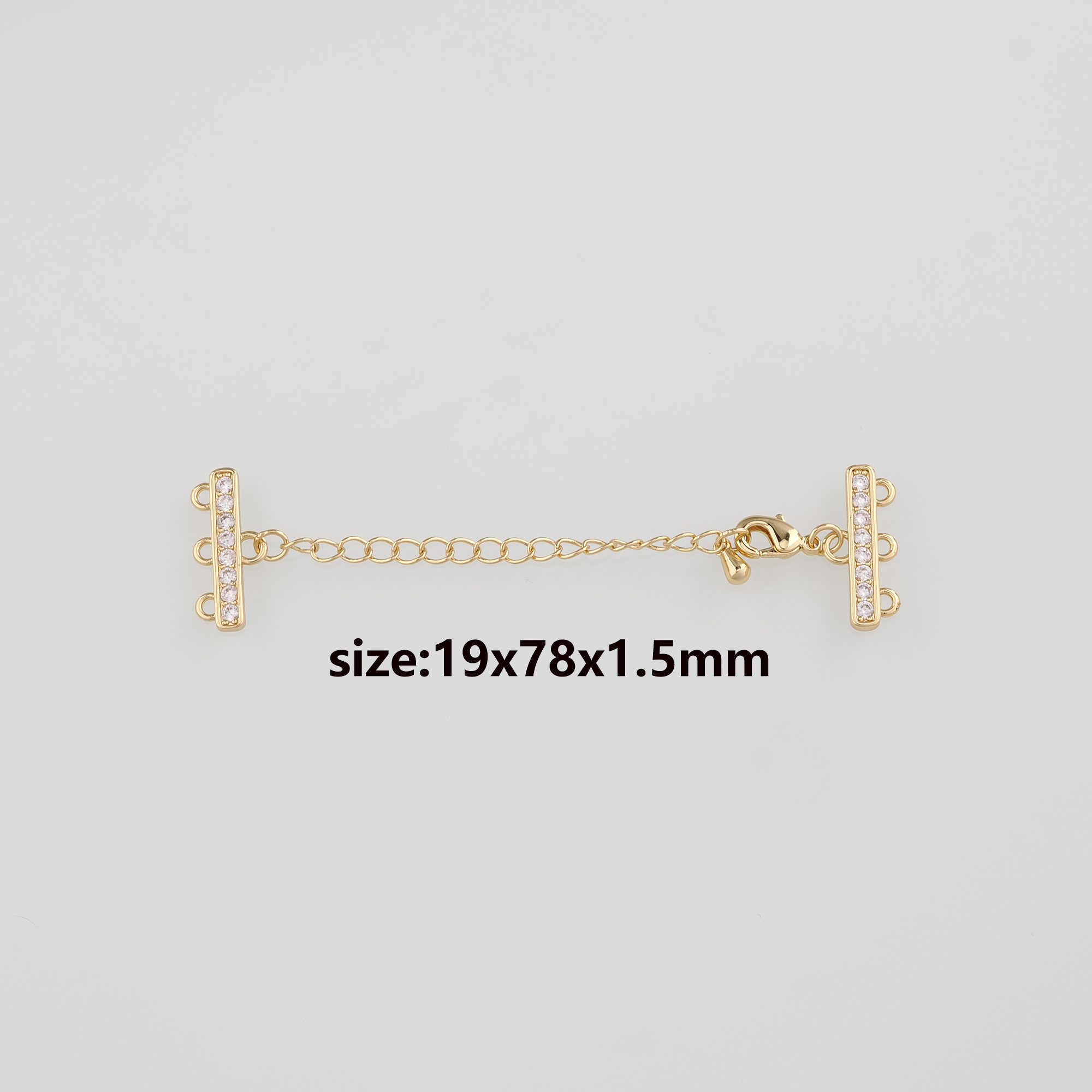 18K Gold Filled Chain Extender for Necklace Bracelet Supply Component Findings Extenders Lobster Claw Clasps with Gold Extender Chain