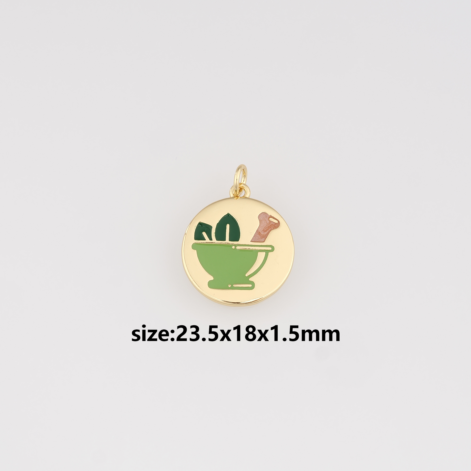 18K Gold Filled Drink Pendant,Enamel Drink Charm Earrings Necklace for DIY Jewelry Making Supply