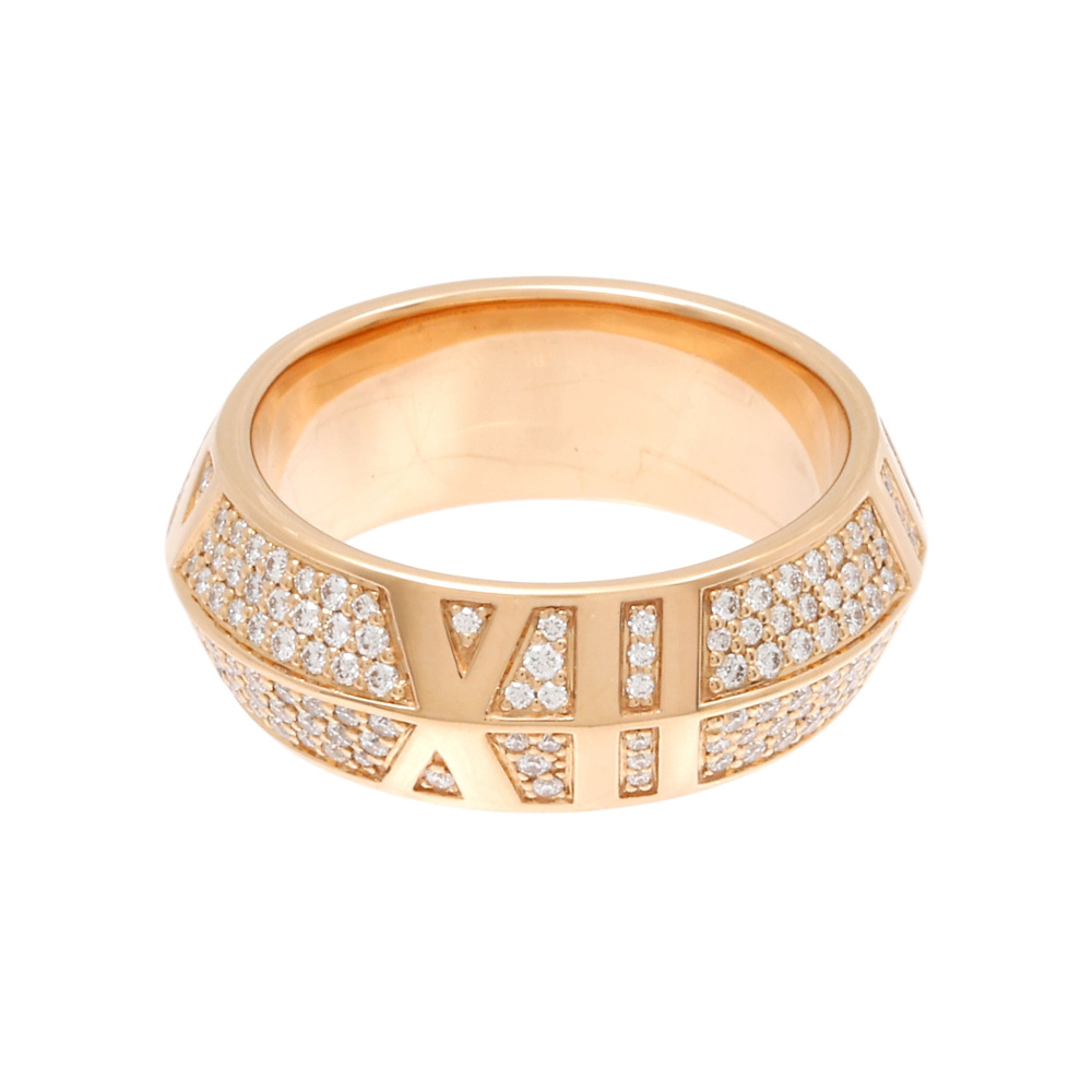 Tiffany & Co. Atlas Ring 18K Rose Gold Diamond