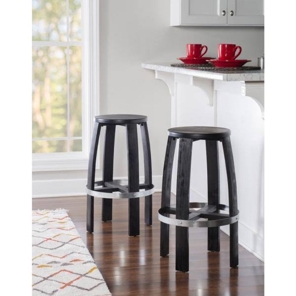 Powell Company Johnson Bar Stool, Dark Pine