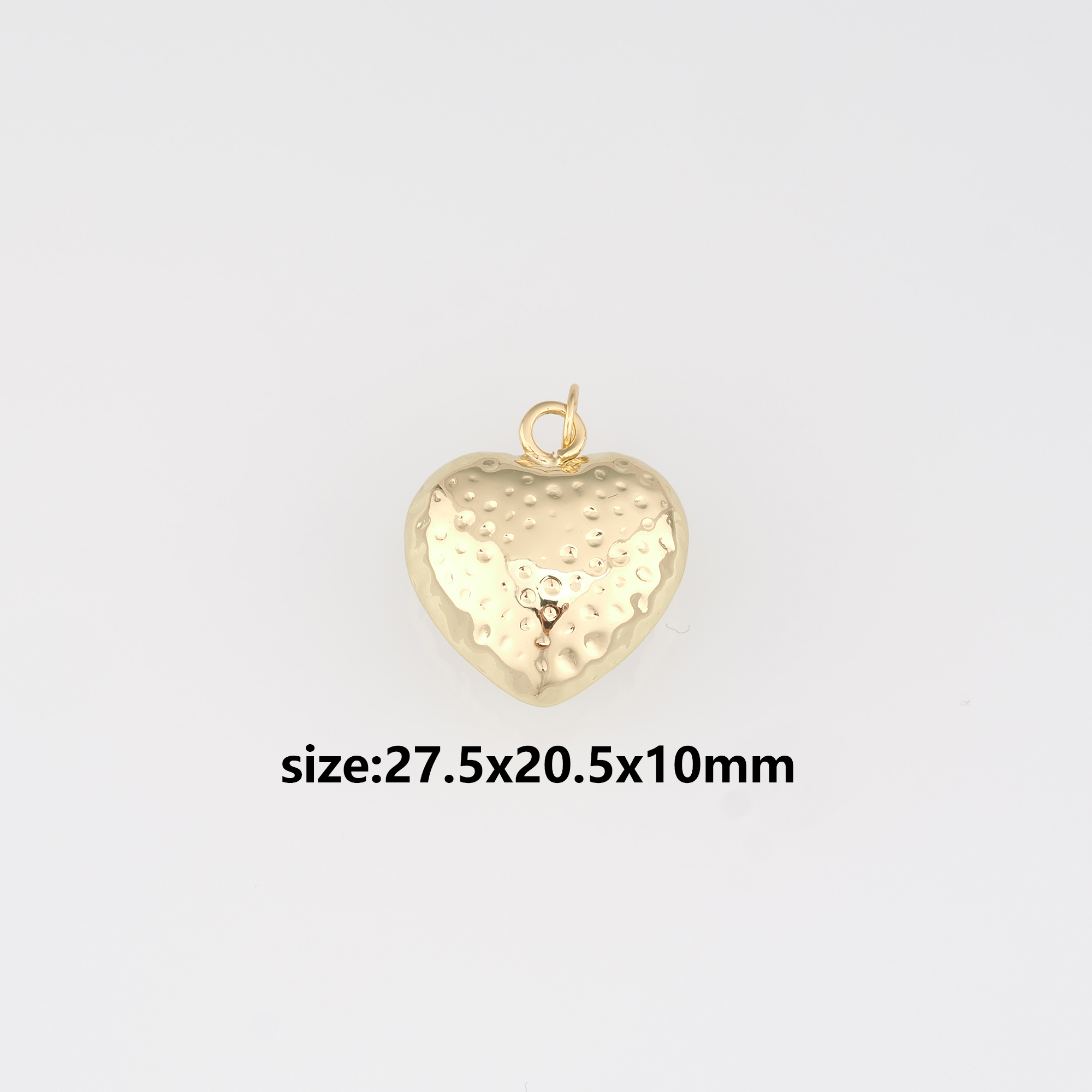 18K Gold Filled Heart Pendant,Dainty Heart Charm Earrings Necklace for DIY Jewelry Making Supply