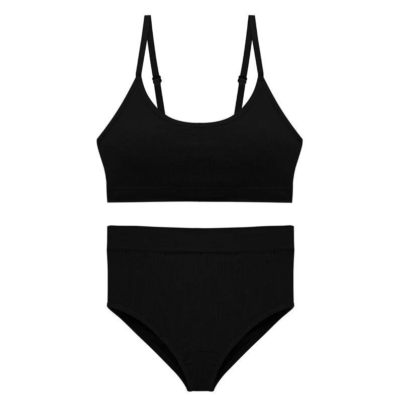 Seamless Ribbed Tank & High Waist Briefs SetClistos