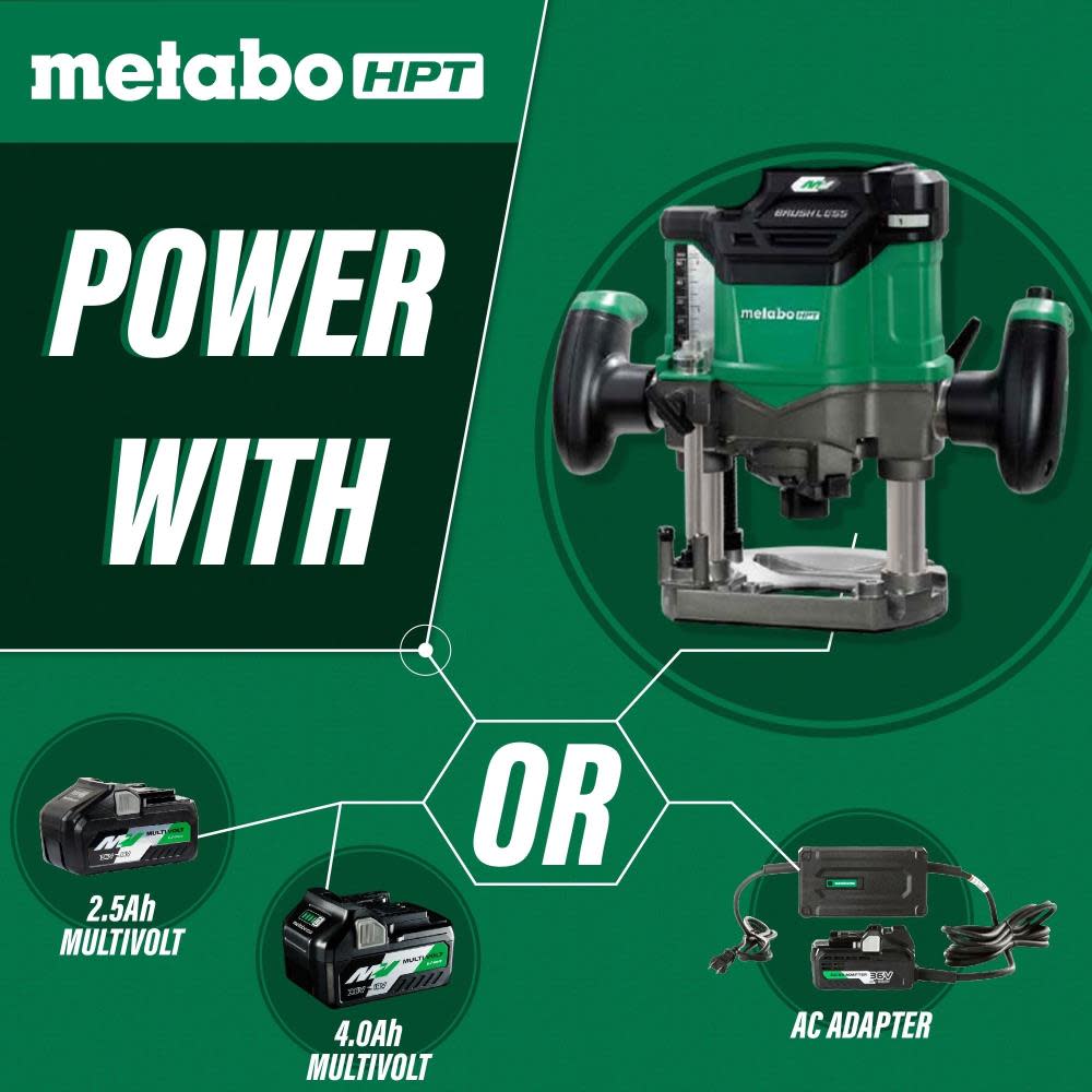 Metabo HPT 36V Cordless Plunge Router Kit 2 1/4 HP