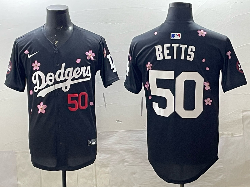 Men's Los Angeles Dodgers Mookie Betts #50 Black Alternate Limited Jersey