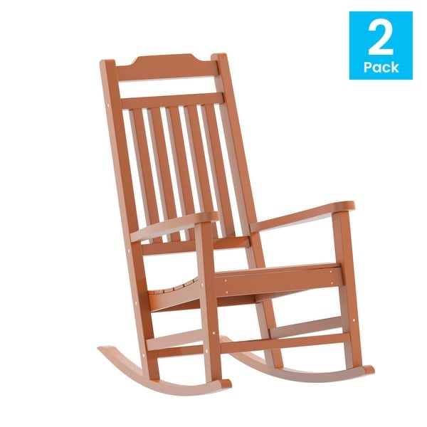2 Pack AllWeather Faux Wood Rocking Chair