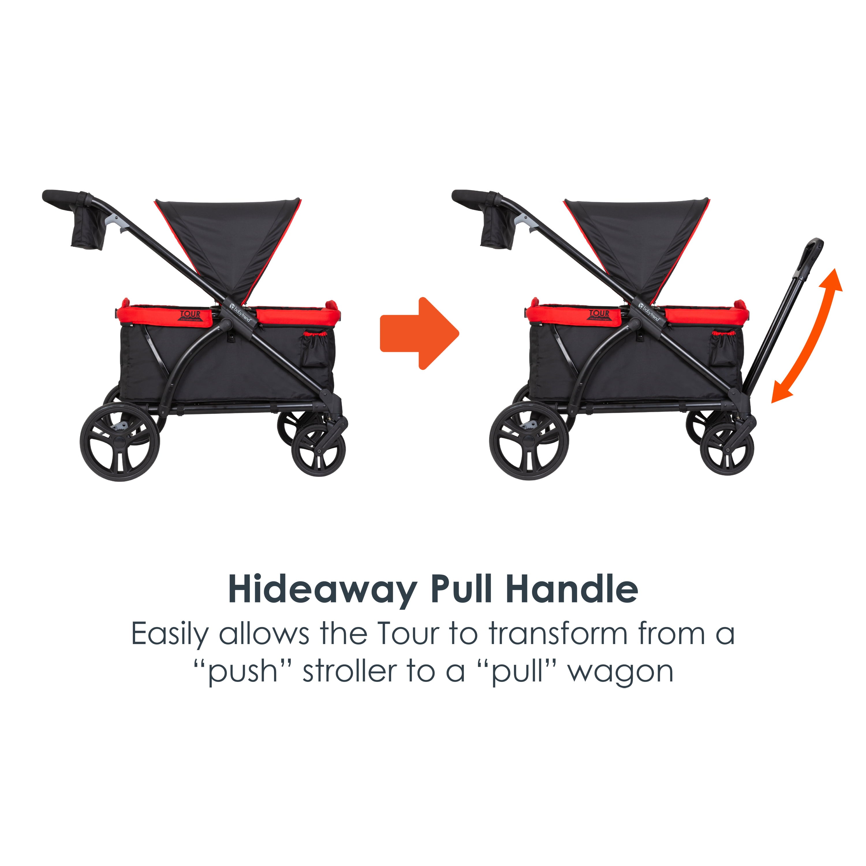 Baby Trend Tour 2-in-1 Stroller Wagon – Mars Red – Red