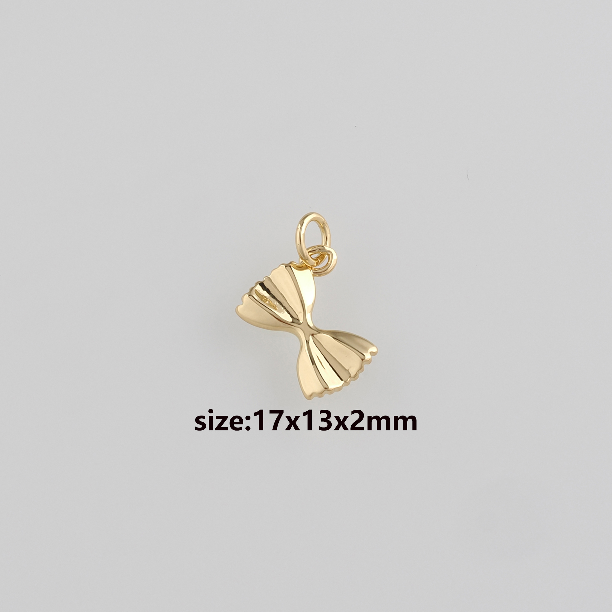 18K Gold Filled Bow Tie Pendant,Bow Charm Earrings Necklace for DIY Jewelry Making Supply