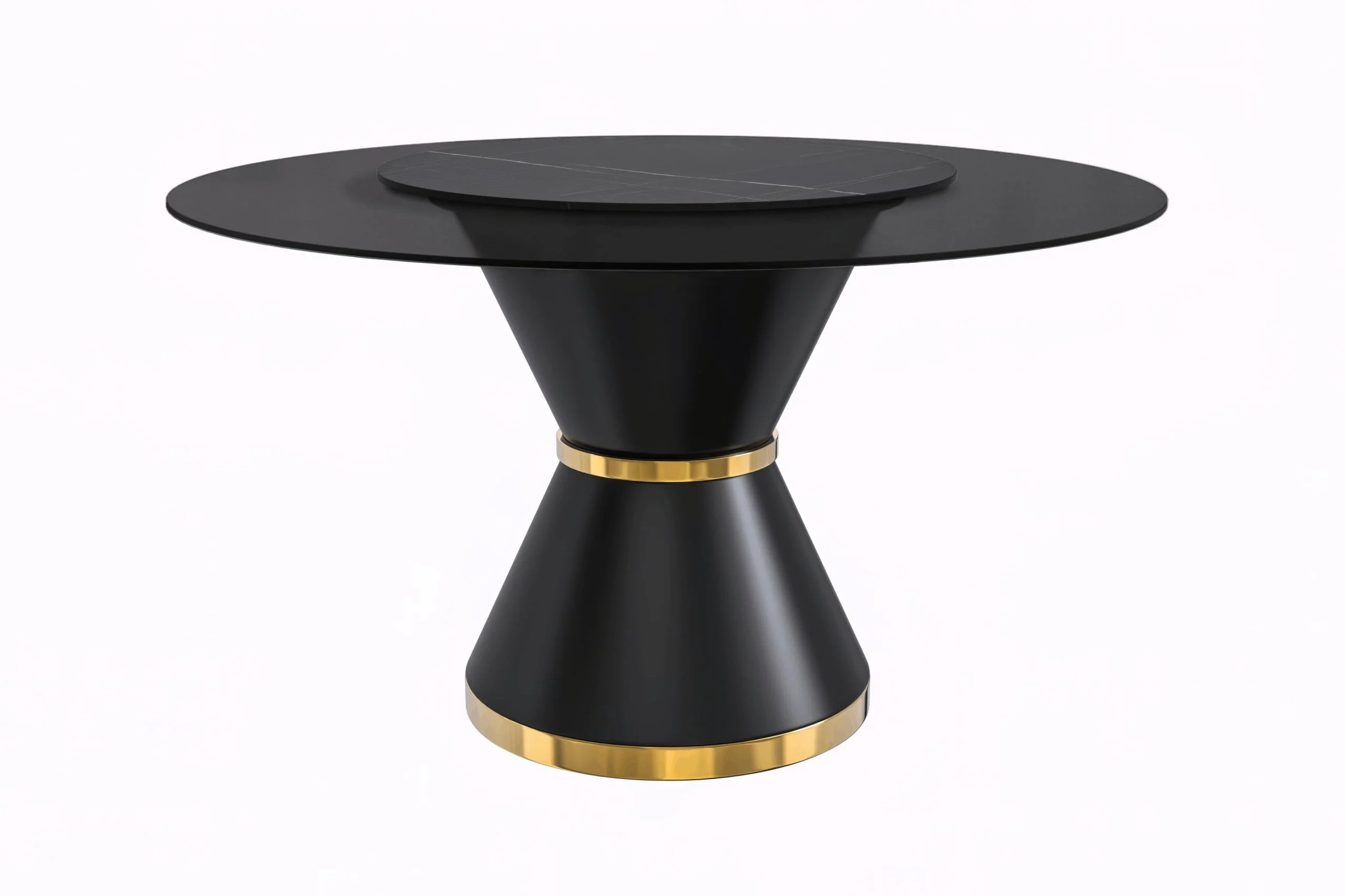LeisureMod Qorvus Mid-Century Modern Round Dining Table with 60
