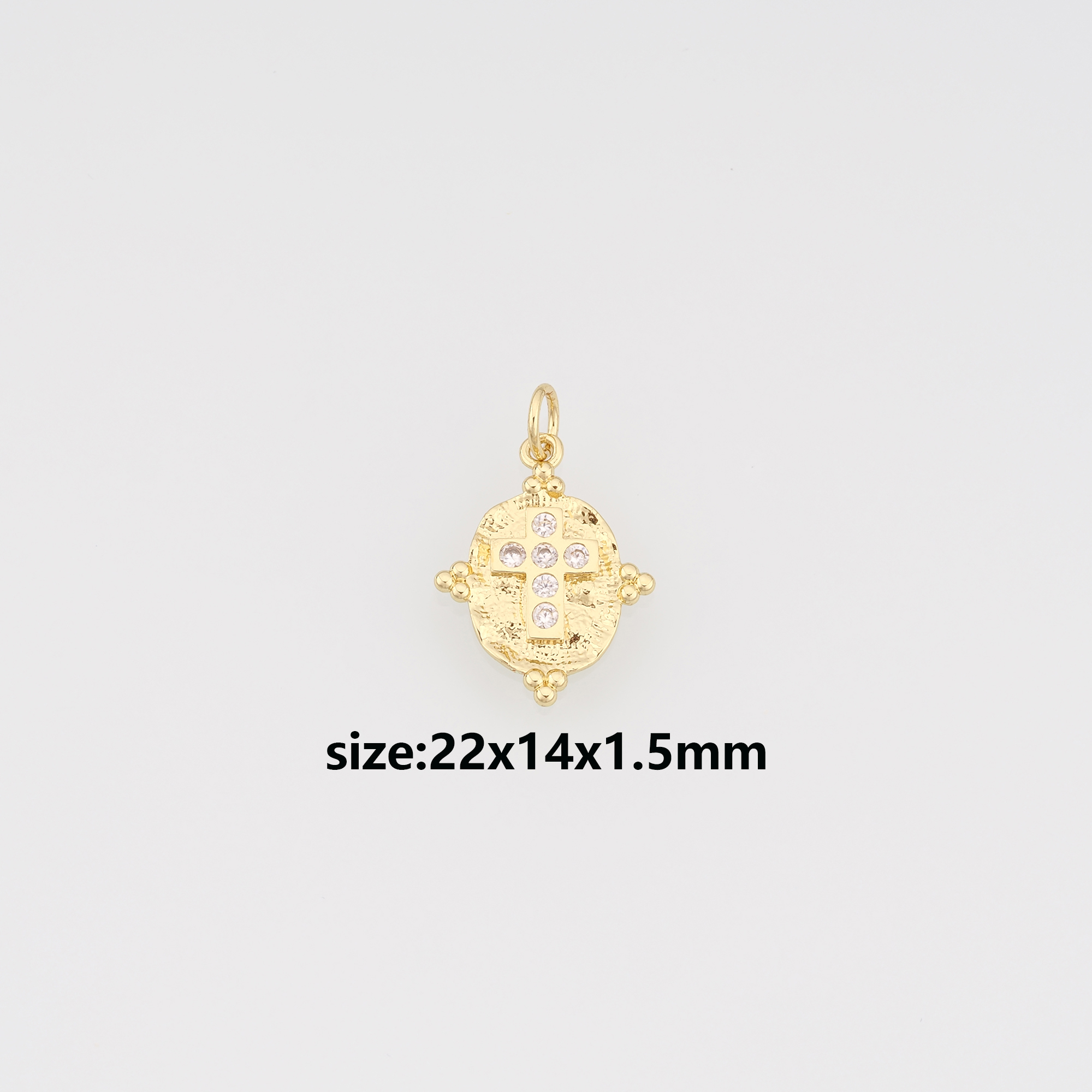18K Gold Filled Cross Pendant,CZ Micro Pave Cross Charm Earrings Necklace for DIY Jewelry Making Supply