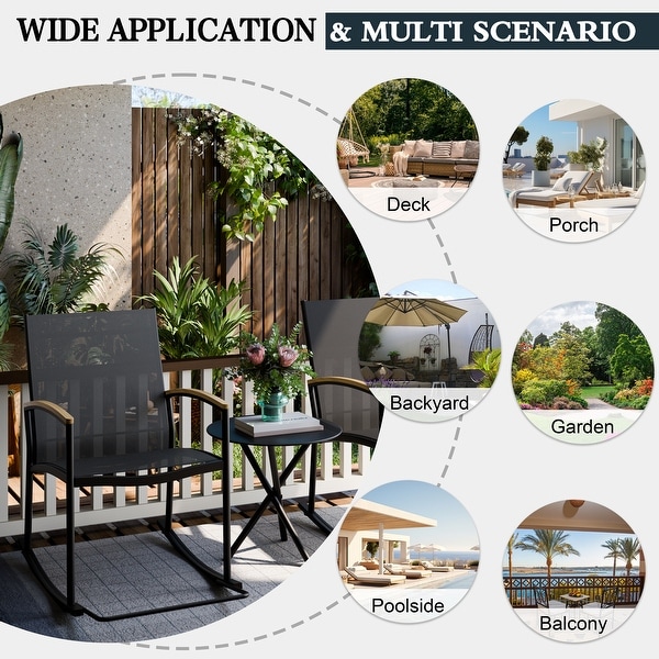 Futzca 3Piece Patio Bistro Sets,Two Chairs with Coffee Table