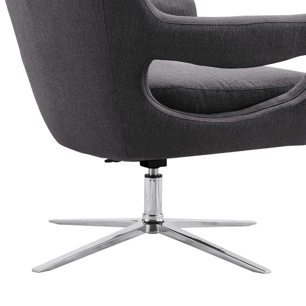 Armen Living Quinn Contemporary Adjustable Swivel Accent Chair Gray