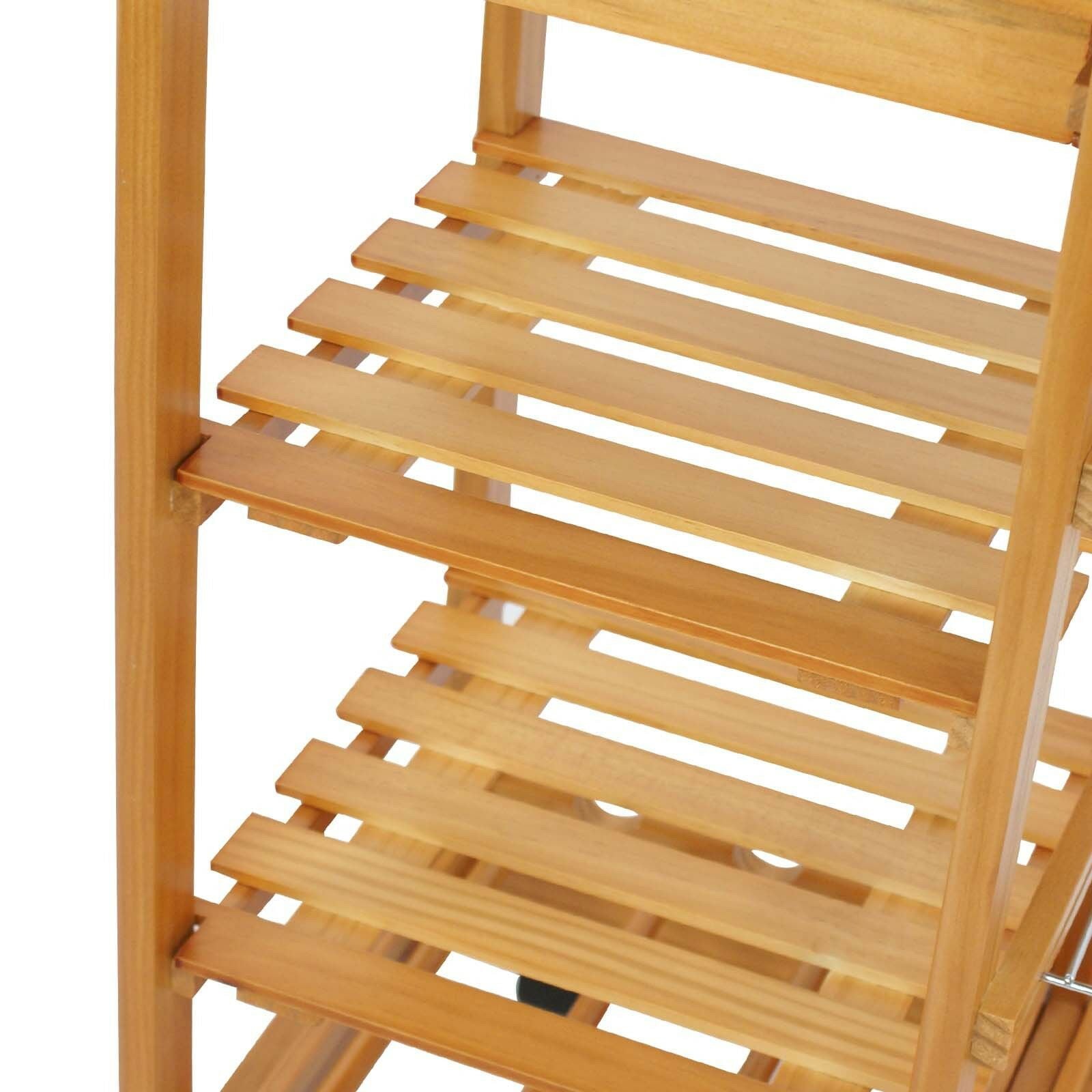 ZENSTYLE Rolling Wood Kitchen Cart Storage Trolley Cart Rack Countertop, Natural