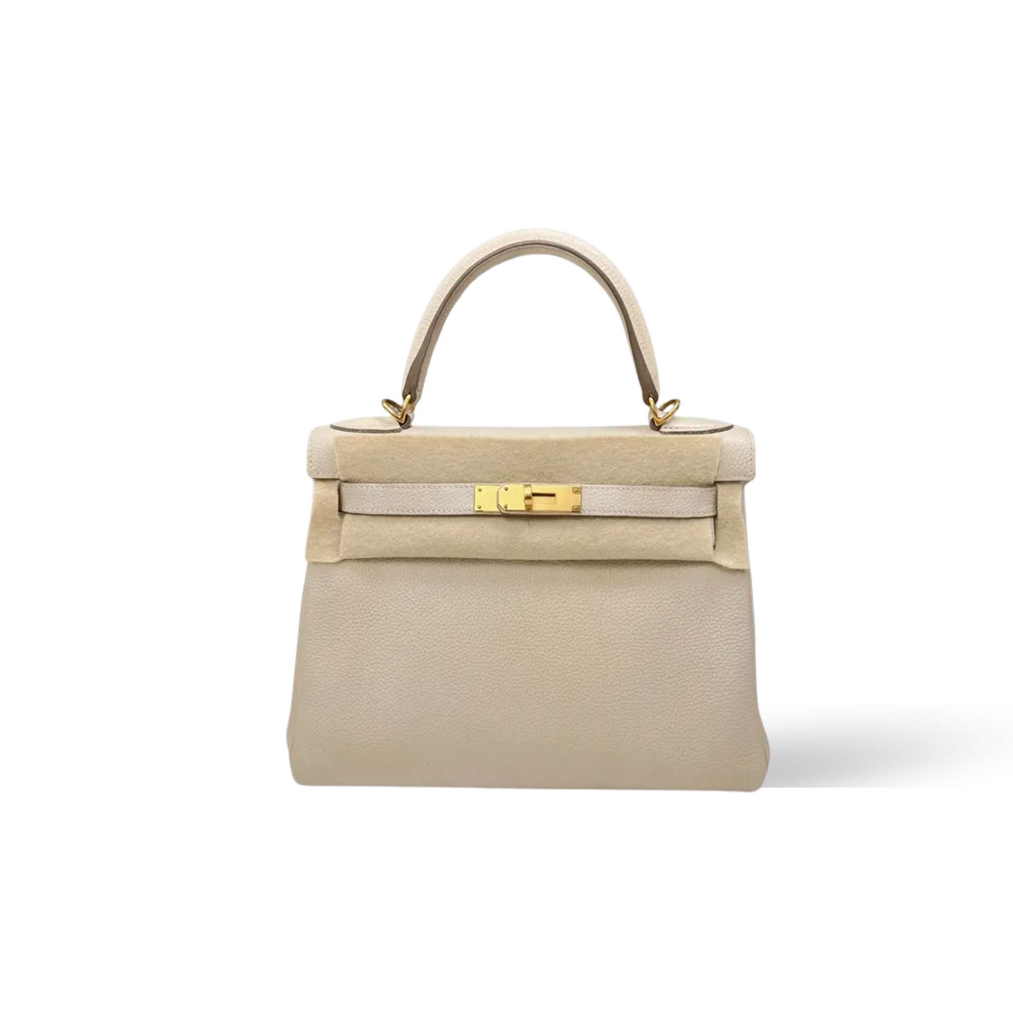 Hermes Kelly 25 Bag In Beige De Weimar Epsom Leather For Women 25cm/10in