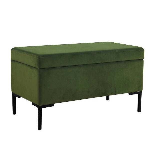 Medium Storage Bench With Metal Legs Homepop