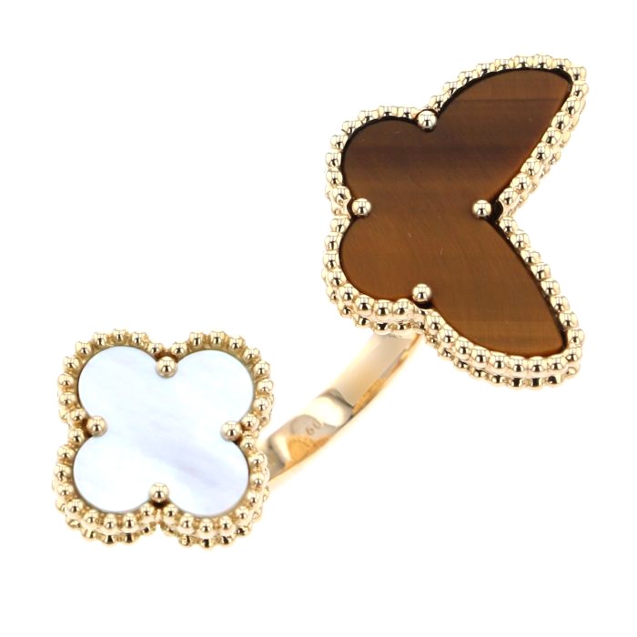 Van Cleef & Arpels Lucky Alhambra Entre Les Door Ring 18K Yellow Gold