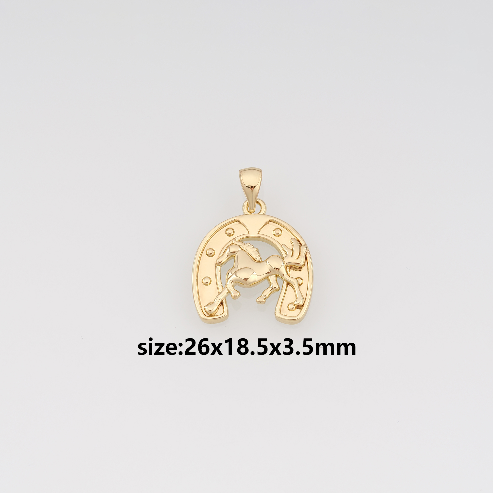 18K Gold Filled Horse Pendant,Animal Charm Earrings Necklace for DIY Jewelry Making Supply
