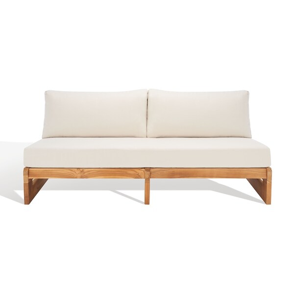 SAFAVIEH Couture Julianne Brazilian Teak Patio Sofa
