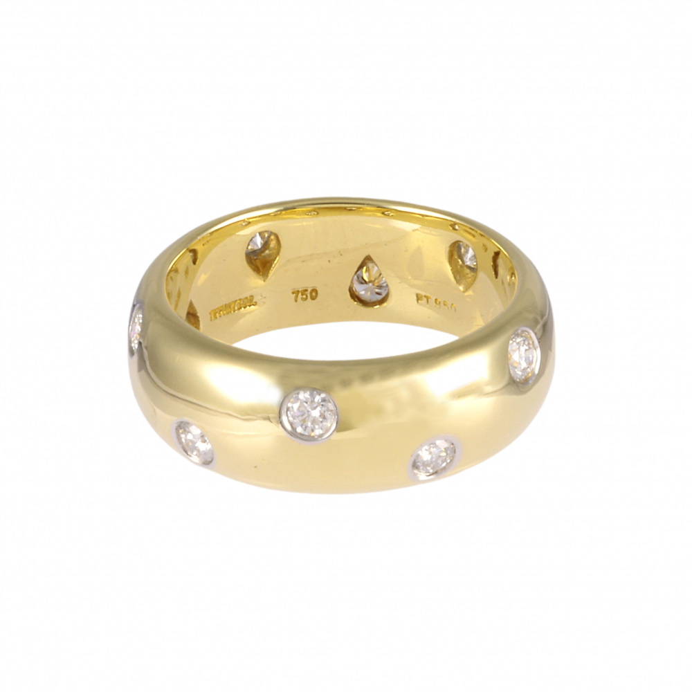 Tiffany & Co. Tiffany Dots K18YG Yellow Gold PT950 Ring Platinum & 18K Yellow Gold Diamond