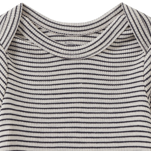 Topomini Pure Collection Baby Wolle-Seide-Body mit Ripp-Struktur