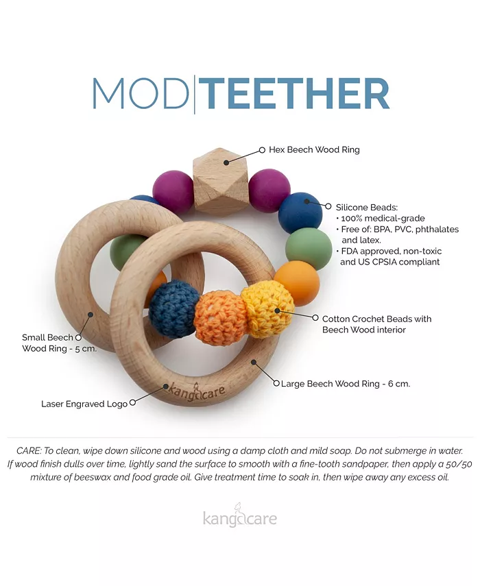Kanga Care Silicone and Wood Teething Ring