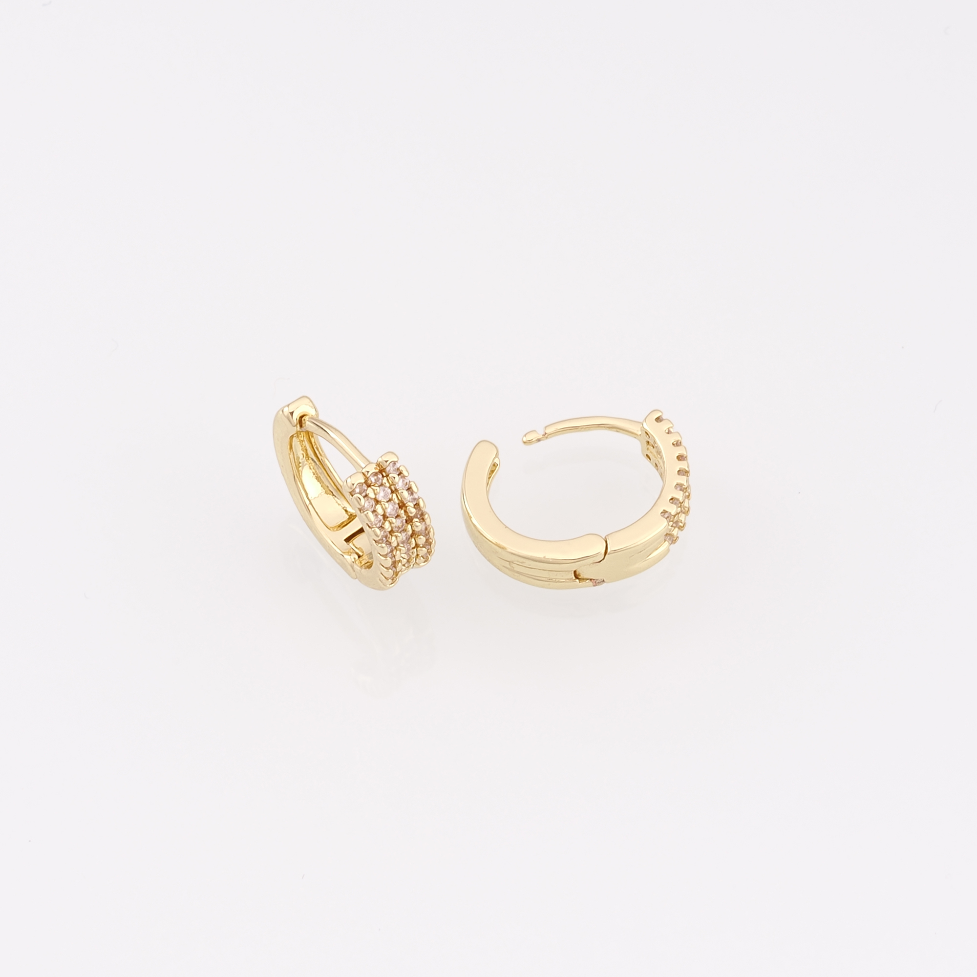 18K Gold Filled Round Hoop Earrings,CZ Earrings,Gold Hoops,Dainty Hoops Huggie,DIY Jewelry Making Supply