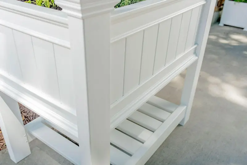 Vita Classic Vinyl Cambridge Raised Garden Planter – White, 38″x24″x36″, BPA-Free, Includes Floor Boards & 20-Year Warranty