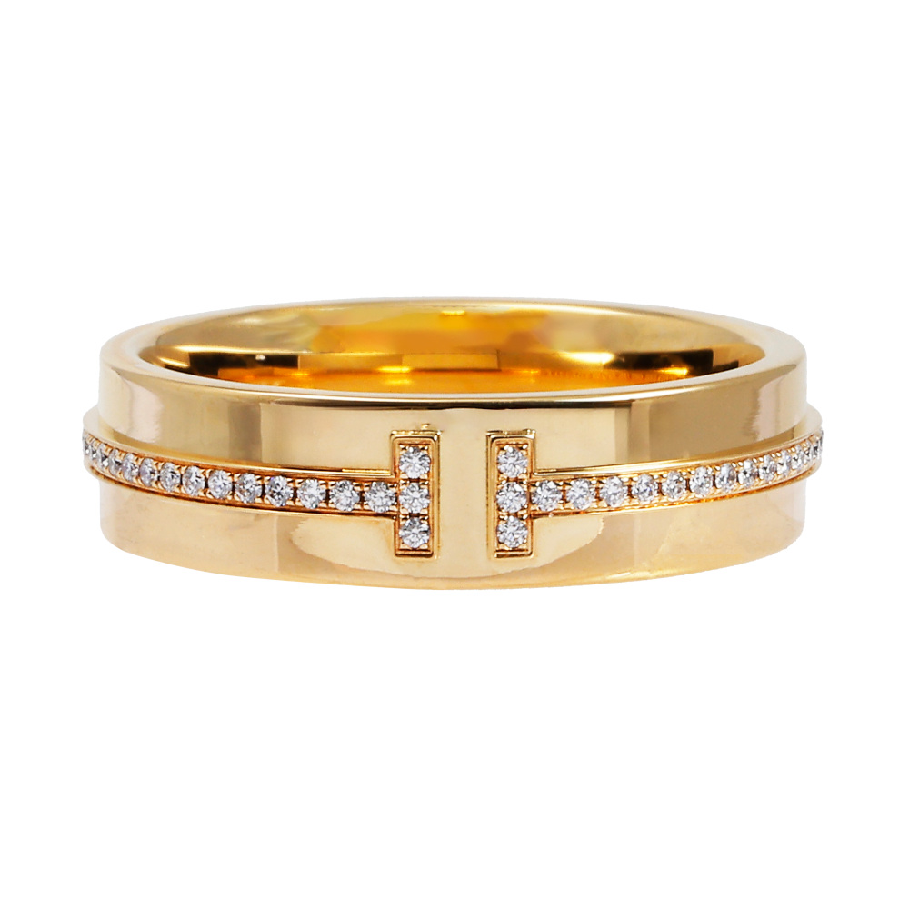 Tiffany & Co. Tiffany T Wide Diamond Ring 18K Yellow Gold 60150866