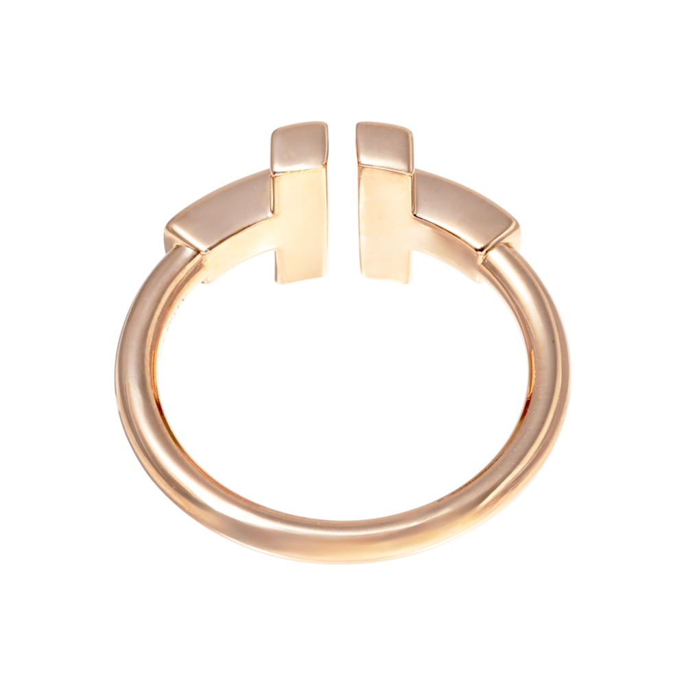 Tiffany & Co. Tiffany T Wire Ring 18K Rose Gold Onyx 64027433