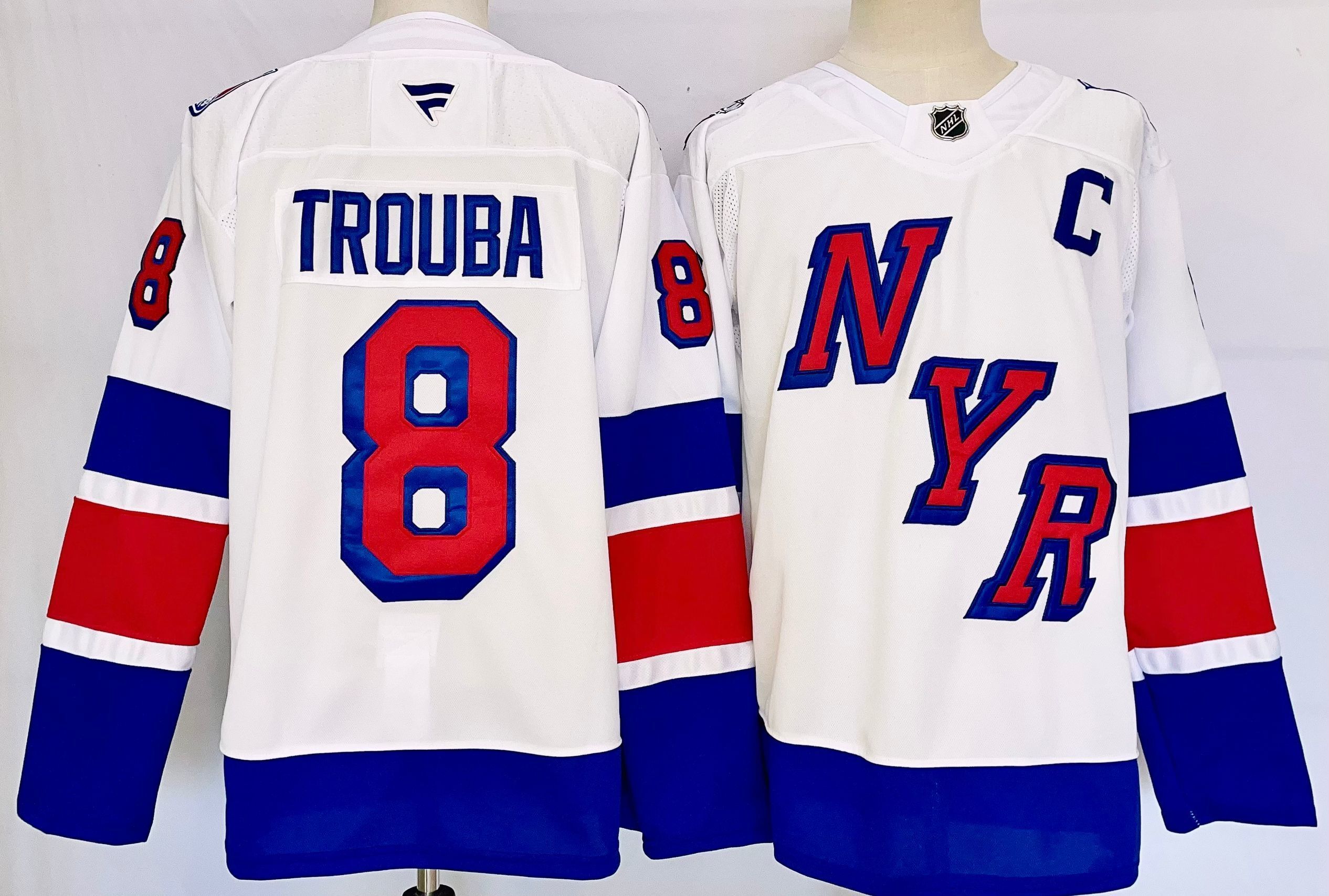 Men's New York Rangers Jacob Trouba #8 Fanatics White Player Jersey