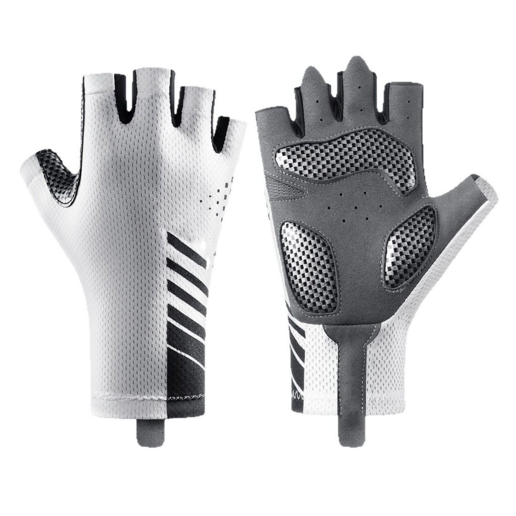 Half-Finger Cycling and Workout Gloves in White M-L