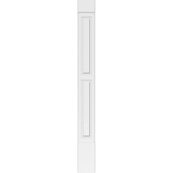 Ekena Millwork PILP10X096DRP01-2 10x22W x 96x22H x 2x22P Two Equal Raised Panel PVC Pilaster w/Standard Capital u0026 Base (Pair