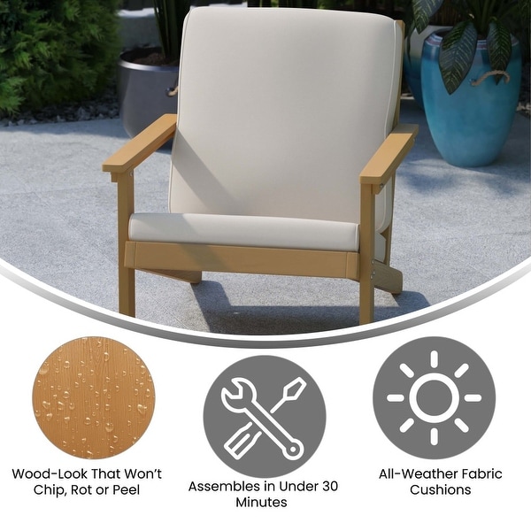 AllWeather Poly Resin Adirondack Style Chair and Cushions