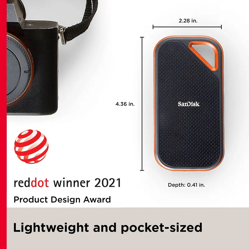 SanDisk Extreme PRO 1TB Portable SSD – Rugged External Drive with 2000MB/s Transfer Speeds
