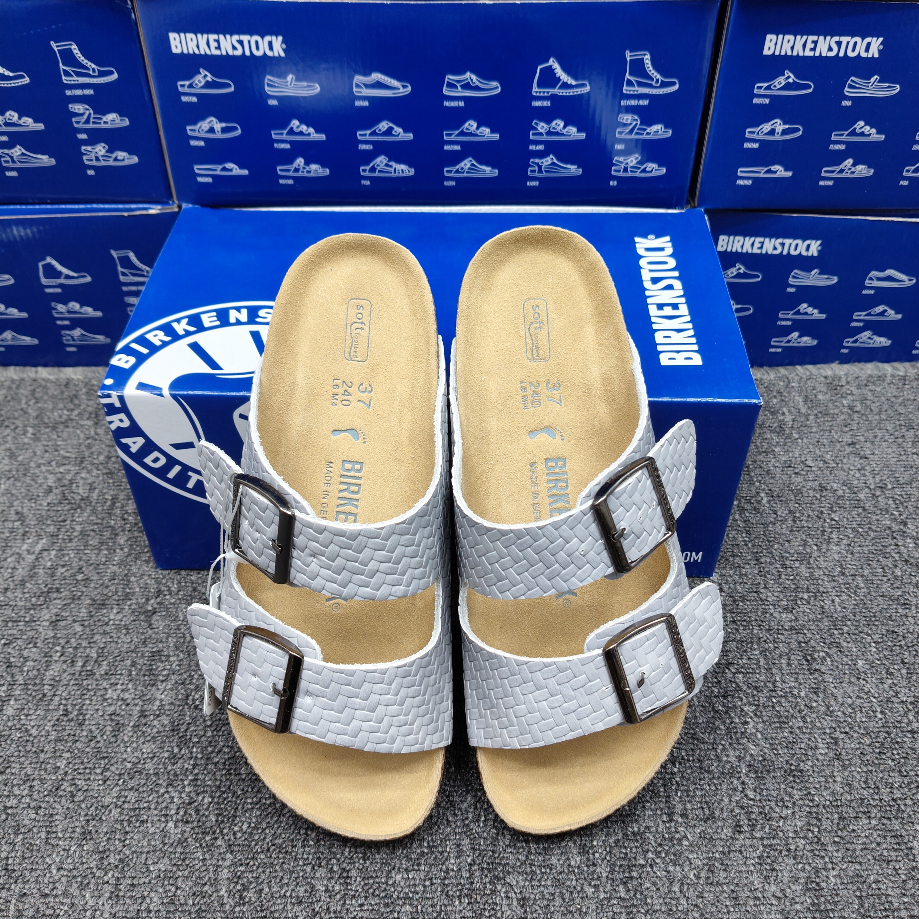 Birkenstock Arizona Leather Embossed Casual Sandals